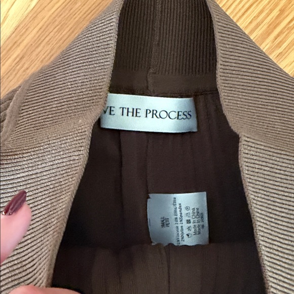 Live The Process Brown Ribbed Wide Leg Pants Set - Picture 3 of 4